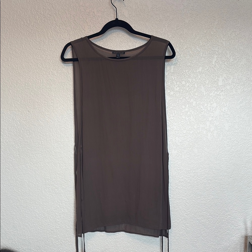 Eileen Fisher Sheer Taupe Tunic (S)
